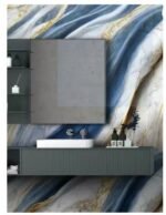 Anubhav Janni Blue Brown Marble Foil Natural Ocean Wallpaper Waterproof And Oil Proof Self Adhesive Stickers Furniture Kitchen Cabinets Almirahs Wardrobes Tabletops Home Office (Pack Of 1 Pcs) - Image 4