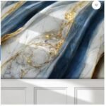 Anubhav Janni Blue Brown Marble Foil Natural Ocean Wallpaper Waterproof And Oil Proof Self Adhesive Stickers Furniture Kitchen Cabinets Almirahs Wardrobes Tabletops Home Office (Pack Of 1 Pcs) - Image 5