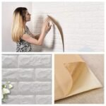 Anubhav Janni Brick Wallpaper Sticker White (77*70cm) Natural Ocean Wallpaper Waterproof Oil Proof Self Adhesive Stickers Furniture Kitchen Cabinets Tabletops Home Office (Pack Of 1 Pcs) - Image 3