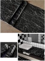 Anubhav Janni Black Marble Foil Paper (60*200) Natural Ocean Wallpaper Waterproof Oil Proof Self Adhesive Stickers Furniture Kitchen Cabinets Tabletops Home Office (Pack Of 1 Pcs) - Image 7
