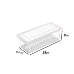 Anubhav Janni Fish Vegetable Storage Container Food Removable Drain Plate And Lid Fridge Box Stackable Plastic Freezer Containers To Keep Fresh For Fish Meat Vegetables Fruits (Set Of 2 Pcs) - Image 2