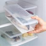 Anubhav Janni Fish Vegetable Storage Container Food Removable Drain Plate And Lid Fridge Box Stackable Plastic Freezer Containers To Keep Fresh For Fish Meat Vegetables Fruits (Set Of 2 Pcs) - Image 3