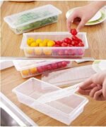Anubhav Janni Fish Vegetable Storage Container Food Removable Drain Plate And Lid Fridge Box Stackable Plastic Freezer Containers To Keep Fresh For Fish Meat Vegetables Fruits (Set Of 2 Pcs) - Image 4