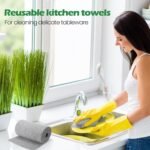 Anubhav Janni Microfiber Cleaning Cloth Roll Reusable Paper Towels Washable Tear Away For Kitchen Car Tear Away Super Absorbent Lint Free Rags Kitchen Car Garage And Home (Pack Of 1 Pcs) - Image 2