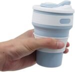 Anubhav Janni Foldable Coffee Cup 350 Ml Collapsible Silicone Travel Mug Tea Cup Leak proof Heat Resistant Portable Reusable Hot Cold Drink Thermo Camping Hiking Office Outdoor (Pack Of 1 Pcs) - Image 2