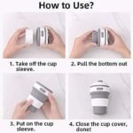 Anubhav Janni Foldable Coffee Cup 350 Ml Collapsible Silicone Travel Mug Tea Cup Leak proof Heat Resistant Portable Reusable Hot Cold Drink Thermo Camping Hiking Office Outdoor (Pack Of 1 Pcs) - Image 3