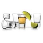 Anubhav Janni Tequila Shot Glass 40ml Premium Heavy Base Shot Glass Whiskey Liqueur Spirits Mini Glasses for Vodka Tequila Transparent Whisky (Set Of 2 Pcs)