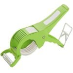 Anubhav Janni 2 In 1 Veg Cutter Peeler Vegetable Fruit Multi Peeler Veg Sharp Stainless Steel With Manual Chilli Slicer Kitchen For Home Daily Use (Set Of Pcs)
