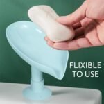 Anubhav Janni Suction Cup Soap Holder Bathroom Tray With Drain Wall Mount Leaf Shape Self Draining Dish Easy Clean Bathroom Kitchen Bathtub Basins No Drill Bar And Sink (Set Of 3 Pcs) - Image 8