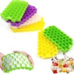 Anubhav Janni Honey Shape Ice Maker Tray Flexible Silicone Cube Mould Freezer Chocolate Cake Maker Trays Chilled Drinks Reusable May Vary Freezer Kitchen Drink Cooling Tool (Set Of 2 Pcs) - Image 4