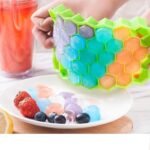 Anubhav Janni Honey Shape Ice Maker Tray Flexible Silicone Cube Mould Freezer Chocolate Cake Maker Trays Chilled Drinks Reusable May Vary Freezer Kitchen Drink Cooling Tool (Set Of 2 Pcs) - Image 5