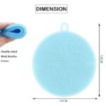 Anubhav Janni Silicone Scrubber Sponges Multicolor Round Shape Dish Washing Cleaning Pads Pan Bowl Washing Fruit And Vegetable Shape Kitchen Pots Dishwasher Safe (Set Of 5 Pcs) - Image 3