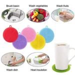 Anubhav Janni Silicone Scrubber Sponges Multicolor Round Shape Dish Washing Cleaning Pads Pan Bowl Washing Fruit And Vegetable Shape Kitchen Pots Dishwasher Safe (Set Of 5 Pcs) - Image 6