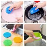 Anubhav Janni Silicone Scrubber Sponges Multicolor Round Shape Dish Washing Cleaning Pads Pan Bowl Washing Fruit And Vegetable Shape Kitchen Pots Dishwasher Safe (Set Of 5 Pcs) - Image 7
