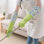 Anubhav Janni Reusable Hand Gloves Latex PVC Flock Lined Long Sleeve Non Slippery Durable Elbow Length For Kitchen Dishwashing Gardening Home Cleaning Rubber  Dish Washing (1 Pair) - Image 3