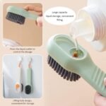Anubhav Janni Shoe Cleaning Brush Liquid Dispenser Soft Bristle Hand Scrub Built in Drain Hole Hanging Loop Automatic Soap Dispenser Scrubber Clothes Washing Box Clothes (Set Of 2 Pcs) - Image 5