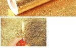 Anubhav Janni Golden Simple Kitchen Stickers Oil Proof Aluminium Foil (60*200cm) Wallpaper Foam Wall Panels For Living Room Bedroom Hotel Cafe Kitchen Bathroom Home Cabinet (Pack Of 1 Pcs) - Image 4