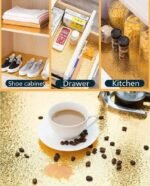 Anubhav Janni Golden Simple Kitchen Stickers Oil Proof Aluminium Foil (60*200cm) Wallpaper Foam Wall Panels For Living Room Bedroom Hotel Cafe Kitchen Bathroom Home Cabinet (Pack Of 1 Pcs) - Image 7