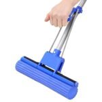 Anubhav Janni Squeeze Sponge Mop Switch With Handle Manual Wet Dry Cleaning Easy Water Release Suitable Floors Tiles Mechanism Self Wringing Floor Tiles Wood Stainless Steel (Pack Of 1 Pcs)