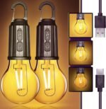 Anubhav Janni Camping Hanging Bulb Rechargeable Bulb, Waterproof LED Tent Light with USB Cable Modes Lantern Lamp Hiking Emergency, Household Car Repairing Lights Cable Camping (Pack Of 1 Pcs) - Image 2