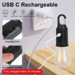 Anubhav Janni Camping Hanging Bulb Rechargeable Bulb, Waterproof LED Tent Light with USB Cable Modes Lantern Lamp Hiking Emergency, Household Car Repairing Lights Cable Camping (Pack Of 1 Pcs) - Image 3