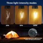 Anubhav Janni Camping Hanging Bulb Rechargeable Bulb, Waterproof LED Tent Light with USB Cable Modes Lantern Lamp Hiking Emergency, Household Car Repairing Lights Cable Camping (Pack Of 1 Pcs) - Image 7