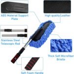 Anubhav Janni Car Cleaning Brush Duster Extendable Long Handle Microfiber Duster Exterior Scratch Free Tool Vehicles Soft With Wet Dry Surface Cleaner Home (Pack Of 1 Pcs) - Image 5