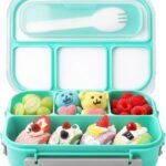 Anubhav Janni 4 Section Square Lunch Box Compartment Leak Proof With Fork For Kids Adults BPA Free And Food Safe Materials Freezer Microwave Safe Food Container (Pack Of 1 Pcs)