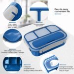 Anubhav Janni 4 Section Square Lunch Box Compartment Leak Proof With Fork For Kids Adults BPA Free And Food Safe Materials Freezer Microwave Safe Food Container (Pack Of 1 Pcs) - Image 4