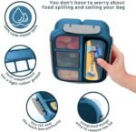 Anubhav Janni 4 Section Square Lunch Box Compartment Leak Proof With Fork For Kids Adults BPA Free And Food Safe Materials Freezer Microwave Safe Food Container (Pack Of 1 Pcs) - Image 5