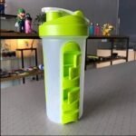 Anubhav Janni Pill Box Organizer With Water Bottle Protein Shaker Bottle Material Plastic Colour Seven Compartments Drinking Gym Sports Home Office Travel (Pack Of 1 Pcs) - Image 3