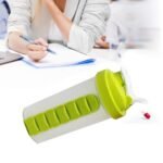 Anubhav Janni Pill Box Organizer With Water Bottle Protein Shaker Bottle Material Plastic Colour Seven Compartments Drinking Gym Sports Home Office Travel (Pack Of 1 Pcs) - Image 4