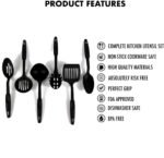 Anubhav Janni Kitchen Tool Set Spatula Nylon Utensil Heat Resistant Non Stick Cooking Tools Serving Spoon Spatula Pasta Server Deep Ladle Turner Scoop Ideal Cooking Baking(Set Of 6 Pcs) - Image 5