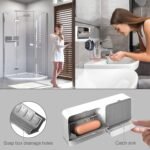 Anubhav Janni Wall Mounted Soap Box New Creative Lid Double Grids Draining Rack Bathroom Shower Holder Plastic Compartments Flip Open Holder Drainage Tray Wash Basin Storage (Pack Of 1 Pcs) - Image 3