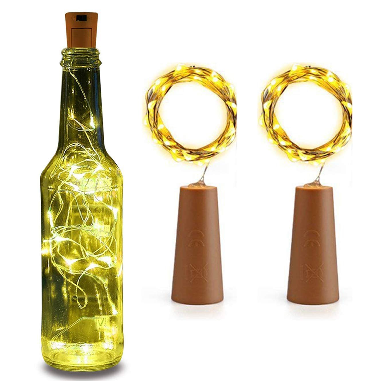 Anubhav Janni Rice String Lights String Rice Lights Yellow Steady Wine Bottle Cork Copper Wire for Home Decoration Decoration String Bulb Battery Operated Fairy Bottle, DIY, Home, Party, Wedding, Diwali (Set Of 2 Pcs) Anubhav Janni Rice String Lights String Rice Lights Yellow Steady Wine Bottle Cork Copper Wire for Home Decoration Decoration String Bulb Battery Operated Fairy Bottle, DIY, Home, Party, Wedding, Diwali (Set Of 2 Pcs) - Image 1