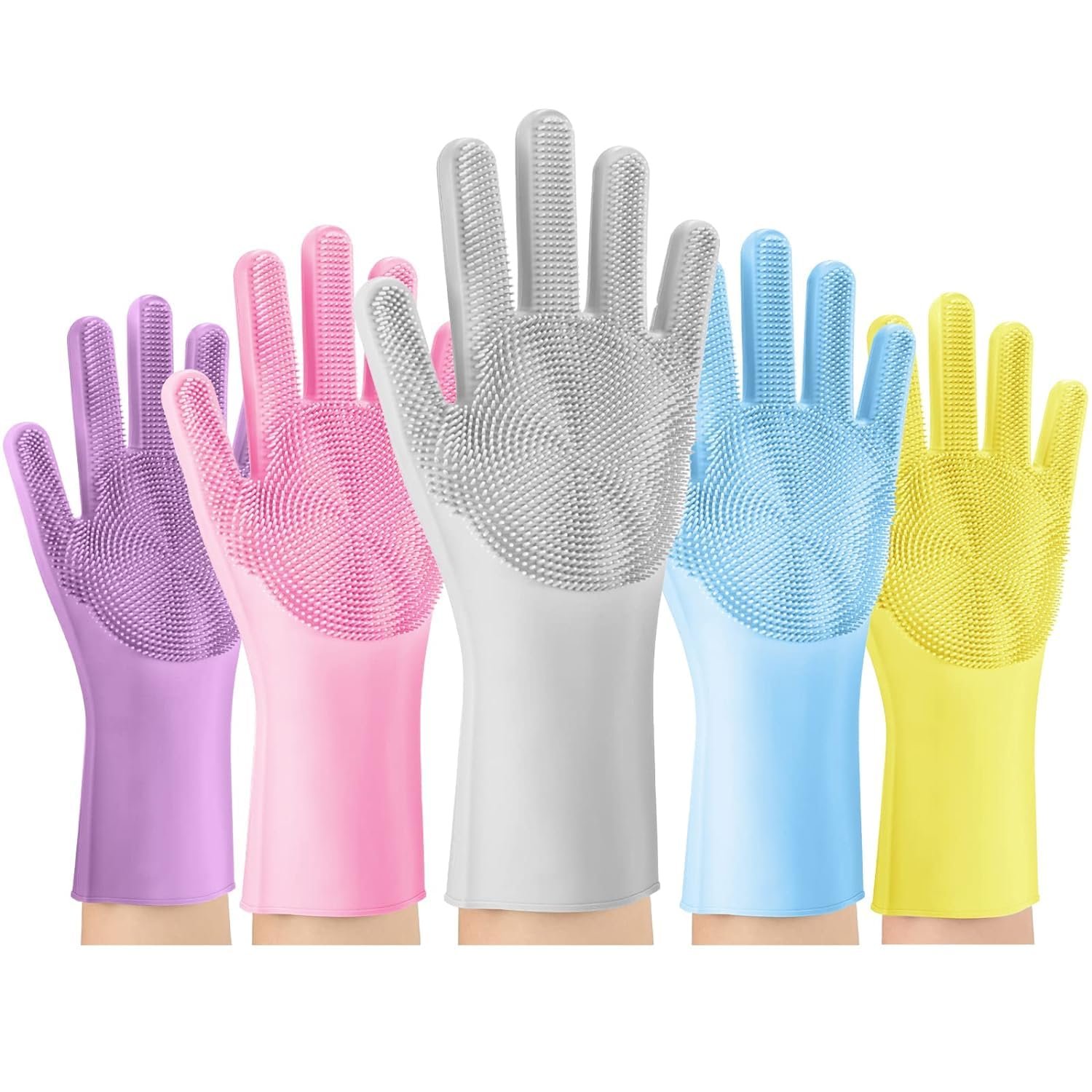 Anubhav Janni Silicone Gloves Kitchen Dishwashing For Washing Dishes Reusable Rubber Silicone Cleaning Kitchen Bathroom Car Waterproof Household Hand Women Home Magic Cleaning Dish Wash (1 Pair) Anubhav Janni Silicone Gloves Kitchen Dishwashing For Washing Dishes Reusable Rubber Silicone Cleaning Kitchen Bathroom Car Waterproof Household Hand Women Home Magic Cleaning Dish Wash (1 Pair) - Image 1