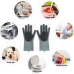 Anubhav Janni Silicone Gloves Kitchen Dishwashing For Washing Dishes Reusable Rubber Silicone Cleaning Kitchen Bathroom Car Waterproof Household Hand Women Home Magic Cleaning Dish Wash (1 Pair) - Image 4