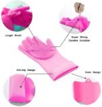 Anubhav Janni Silicone Gloves Kitchen Dishwashing For Washing Dishes Reusable Rubber Silicone Cleaning Kitchen Bathroom Car Waterproof Household Hand Women Home Magic Cleaning Dish Wash (1 Pair) - Image 6