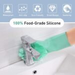 Anubhav Janni Silicone Gloves Kitchen Dishwashing For Washing Dishes Reusable Rubber Silicone Cleaning Kitchen Bathroom Car Waterproof Household Hand Women Home Magic Cleaning Dish Wash (1 Pair) - Image 7
