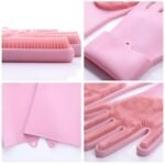 Anubhav Janni Silicone Gloves Kitchen Dishwashing For Washing Dishes Reusable Rubber Silicone Cleaning Kitchen Bathroom Car Waterproof Household Hand Women Home Magic Cleaning Dish Wash (1 Pair) - Image 8