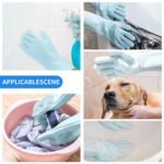 Anubhav Janni Silicone Gloves Kitchen Dishwashing For Washing Dishes Reusable Rubber Silicone Cleaning Kitchen Bathroom Car Waterproof Household Hand Women Home Magic Cleaning Dish Wash (1 Pair) - Image 9