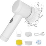Anubhav Janni 5 In 1 Magic Brush Multi Functional Electric Cleaning Power Scrubber Household Tools Spin Buffer Polisher Bathroom Tub Kitchen Floor Shower Brush Scrubber Tile Home (Pack Of 1 Pcs)