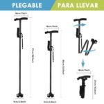 Anubhav Janni Walking Stick With Light Adjustable Folding Cane Handle LED Height Quad Pivot Base For Elderly And Adults Cane with Non Slip Grip Men Women Walking Stick Adjustable (Pack Of 1 Pcs) - Image 3
