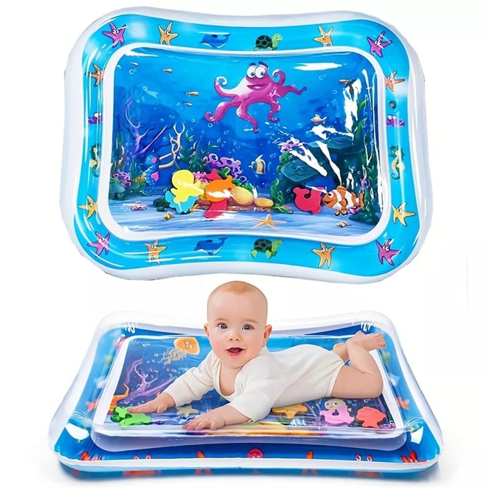 Anubhav Janni Baby Slapped Pad Water Mat Tummy Time Play For Babies Fun Activity Newborns Kids Leak Proof Waterbed Floor With Floating Toys Indoor Outdoor Gym (Pack Of 1 Pcs) Anubhav Janni Baby Slapped Pad Water Mat Tummy Time Play For Babies Fun Activity Newborns Kids Leak Proof Waterbed Floor With Floating Toys Indoor Outdoor Gym (Pack Of 1 Pcs) - Image 1