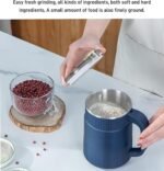 Anubhav Janni Spice Grinder With Handle Electric Coffee Portable Design Stainless Steel Blades Household Small Powder Grinding Machine Grain Mills Herb Grinder Kitchen Coffee (Pack Of 1 Pcs) - Image 2