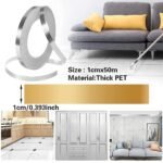 Anubhav Janni Silver Tape For Tile 0.5 Cm*50m Tape Home Floor Wallpaper Waterproof Tiles Birthday Decoration Flooring Patti Home Wall Ceiling Cabinet Strip Floor (Pack Of 1 Pcs) - Image 6