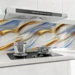 Anubhav Janni Blue Golden Marble Foil Wallpaper Contact Paper Self Adhesive Waterproof Easy to Clean Wallpaper Peel And Stick Waterproof Home Kitchen Countertop Cabinet Furniture (Pack Of 1 Pcs) - Image 2