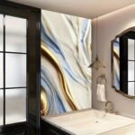 Anubhav Janni Blue Golden Marble Foil Wallpaper Contact Paper Self Adhesive Waterproof Easy to Clean Wallpaper Peel And Stick Waterproof Home Kitchen Countertop Cabinet Furniture (Pack Of 1 Pcs) - Image 3
