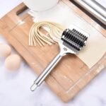 Anubhav Janni Ss Noodle Cutter Stainless Steel Pasta Cutter Spaghetti Maker Lattice Roller Kitchen Dough Mincer Tool Homemade Noodles Lacha Paratha Roller Perfectly Sliced Strips (Pack Of 1 Pcs) - Image 4