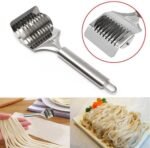 Anubhav Janni Ss Noodle Cutter Stainless Steel Pasta Cutter Spaghetti Maker Lattice Roller Kitchen Dough Mincer Tool Homemade Noodles Lacha Paratha Roller Perfectly Sliced Strips (Pack Of 1 Pcs) - Image 5